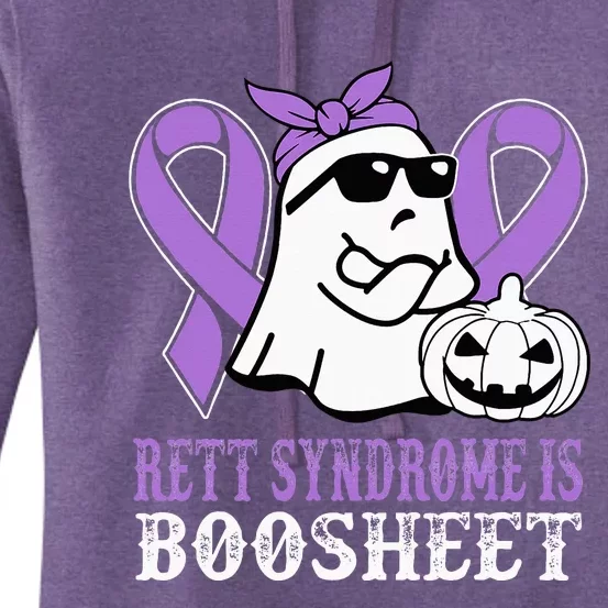 Rett Syndrome Is Boo Sheet Rett Syndrome Warrior Halloween Women's Pullover Hoodie