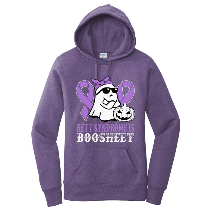 Rett Syndrome Is Boo Sheet Rett Syndrome Warrior Halloween Women's Pullover Hoodie