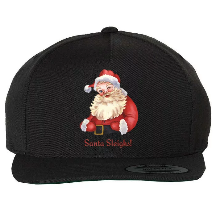 Retro Santa In Vintage Sleigh All Day Christmas Meaningful Gift Wool Snapback Cap