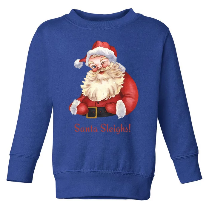 Retro Santa In Vintage Sleigh All Day Christmas Meaningful Gift Toddler Sweatshirt