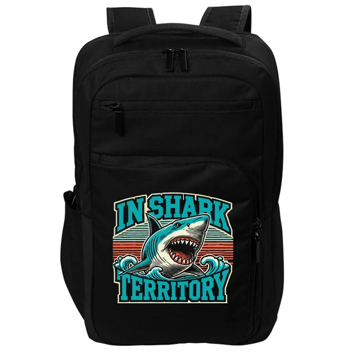 Retro Shark In Shark Territory Impact Tech Backpack