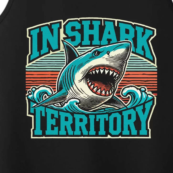 Retro Shark In Shark Territory Performance Tank