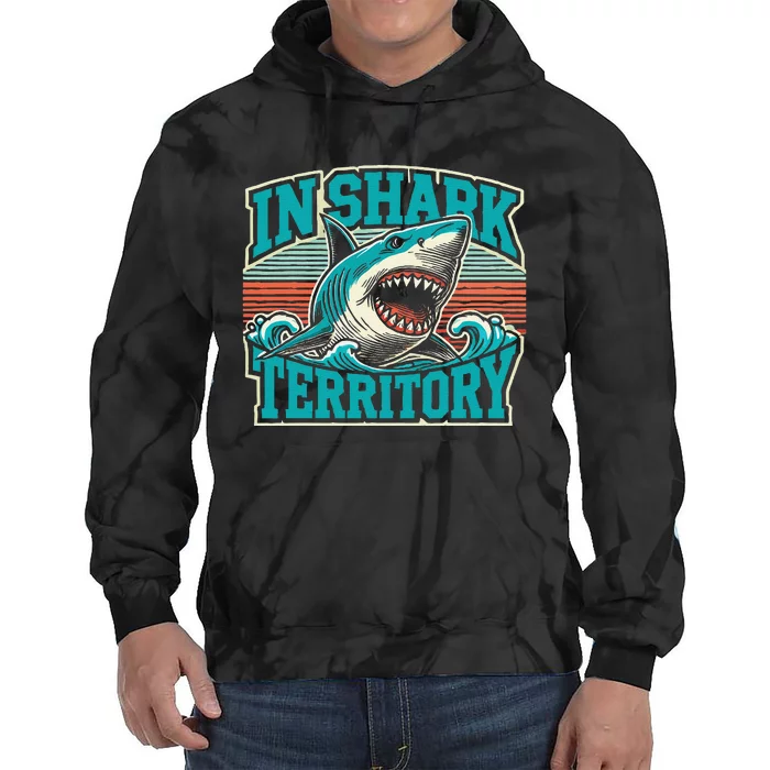 Retro Shark In Shark Territory Tie Dye Hoodie