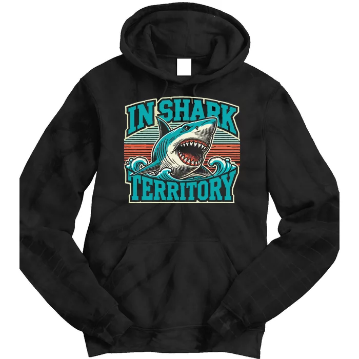 Retro Shark In Shark Territory Tie Dye Hoodie