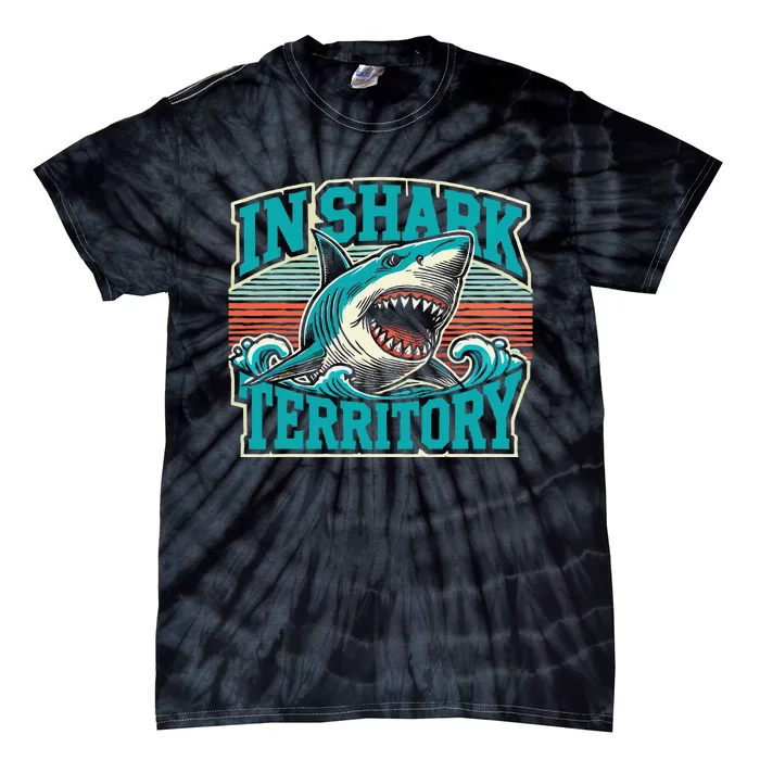 Retro Shark In Shark Territory Tie-Dye T-Shirt