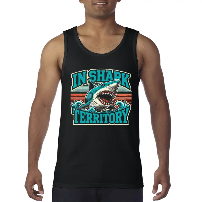 Retro Shark In Shark Territory Tank Top