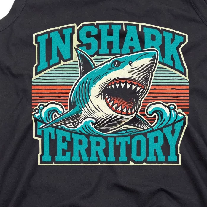 Retro Shark In Shark Territory Tank Top