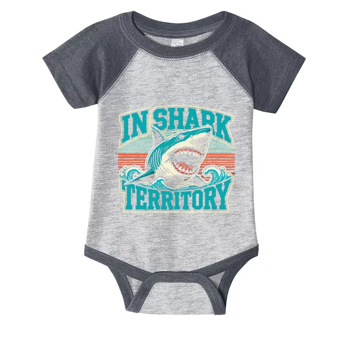 Retro Shark In Shark Territory Infant Baby Jersey Bodysuit