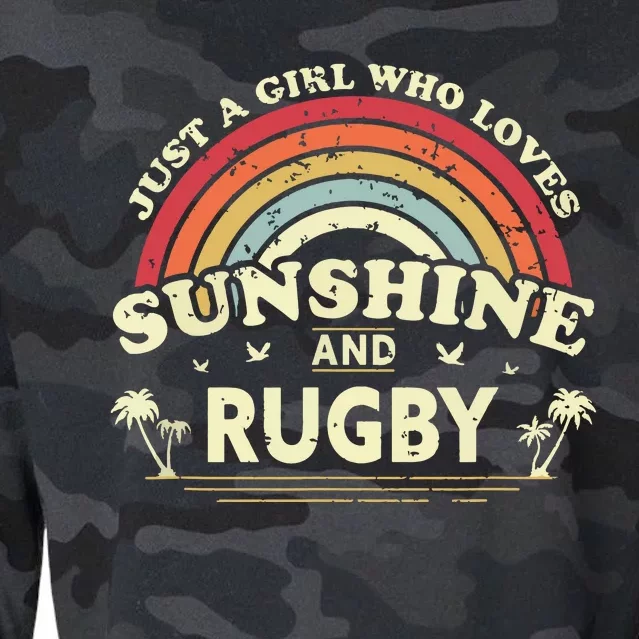 Rugby Shirts Just A Girl Who Loves Sunshine And Rugby Cropped Pullover Crew