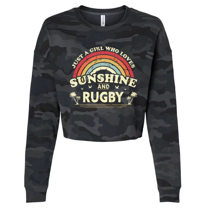 Rugby Shirts Just A Girl Who Loves Sunshine And Rugby Cropped Pullover Crew