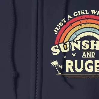 Rugby Shirts Just A Girl Who Loves Sunshine And Rugby Full Zip Hoodie