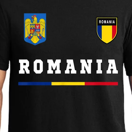 Romania Sport/Soccer Jersey Tee Flag Football Pajama Set