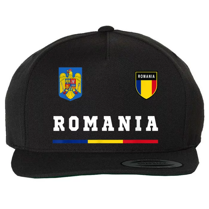 Romania Sport/Soccer Jersey Tee Flag Football Wool Snapback Cap