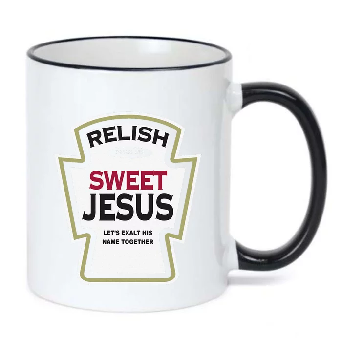 Relish Sweet Jesus Funny Christian Parody Black Color Changing Mug