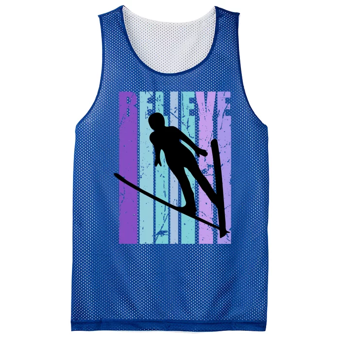 Retro Slalom Jump Jumping Ski Downhill Race Flying Fly High Gift Mesh Reversible Basketball Jersey Tank