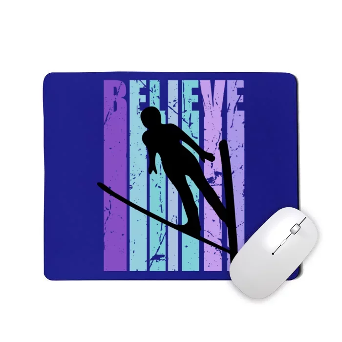 Retro Slalom Jump Jumping Ski Downhill Race Flying Fly High Gift Mousepad