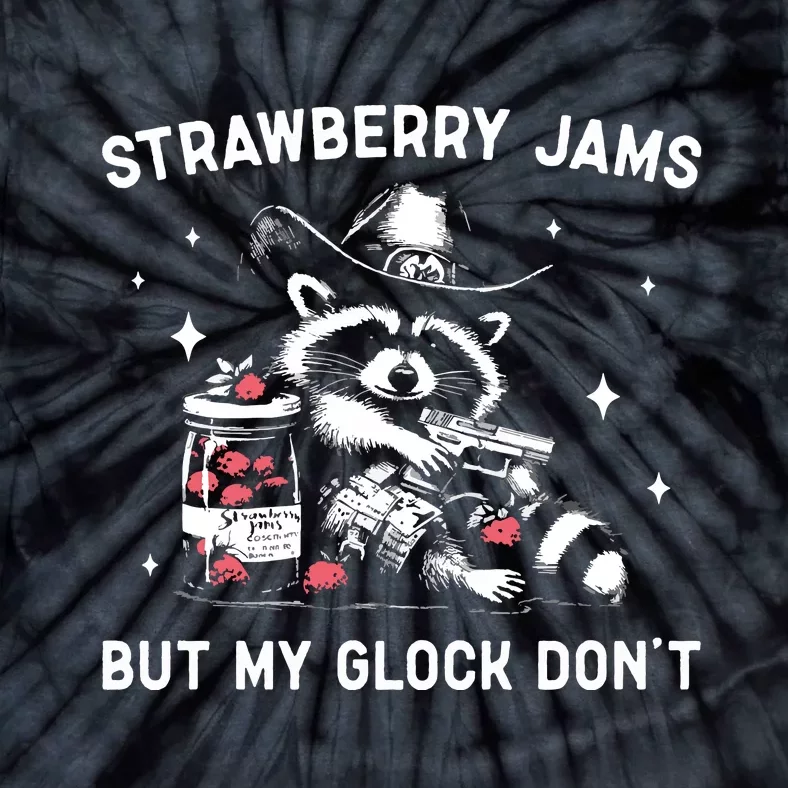 Raccoon Strawberry Jams But My Dont Funny Raccoon Tie-Dye T-Shirt