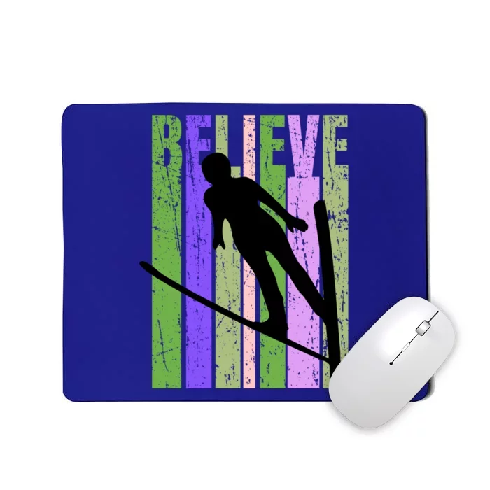 Retro Slalom Jump Jumping Ski Downhill Female Meaningful Gift Mousepad