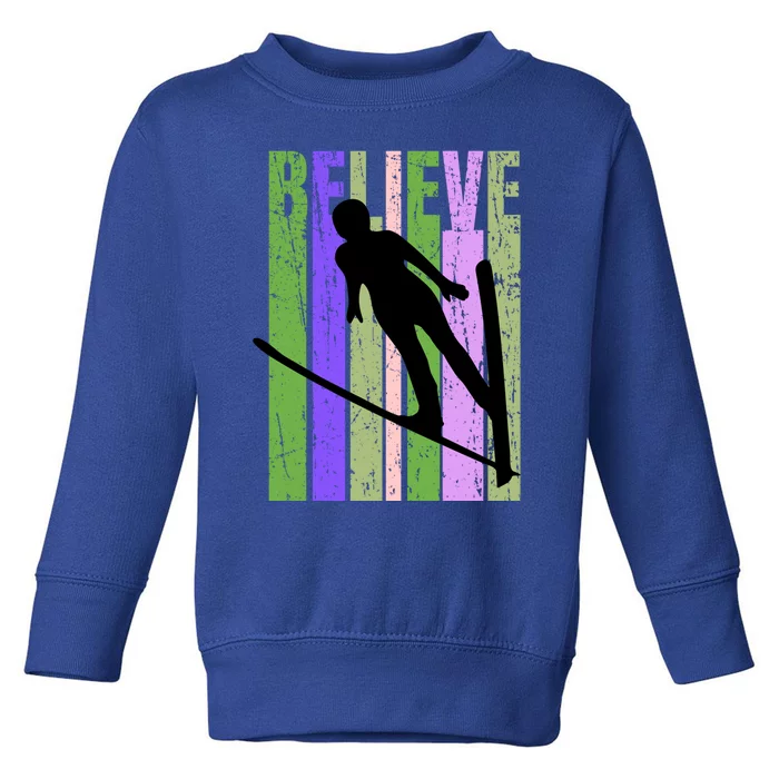 Retro Slalom Jump Jumping Ski Downhill Female Meaningful Gift Toddler Sweatshirt