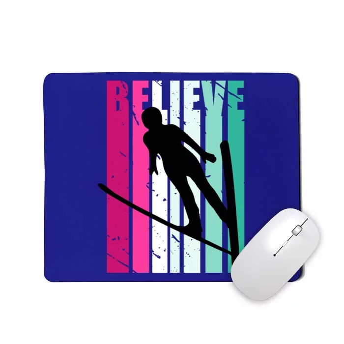 Retro Slalom Jump Jumping Ski Downhill Female Great Gift Mousepad