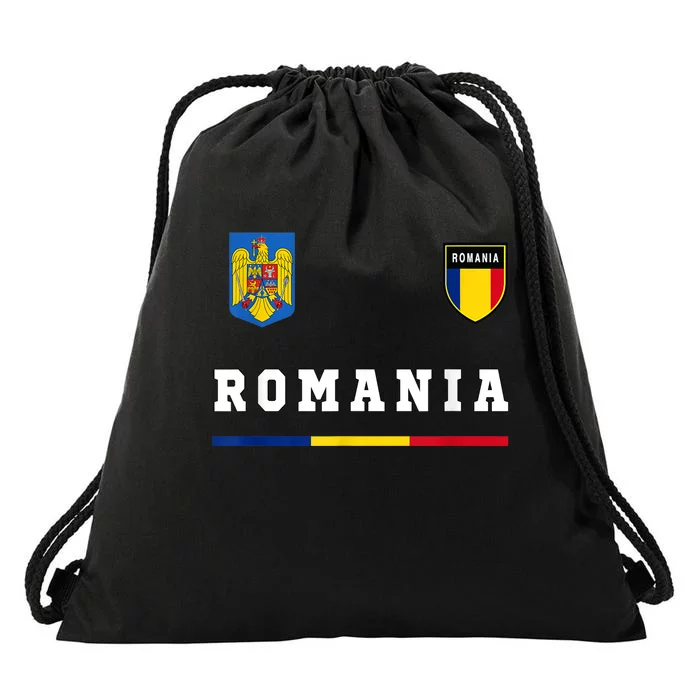 Romania Sport/Soccer Jersey Tee Flag Football Drawstring Bag