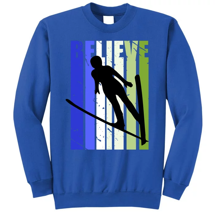 Retro Slalom Jump Jumping Ski Downhill Female Gift Tall Sweatshirt