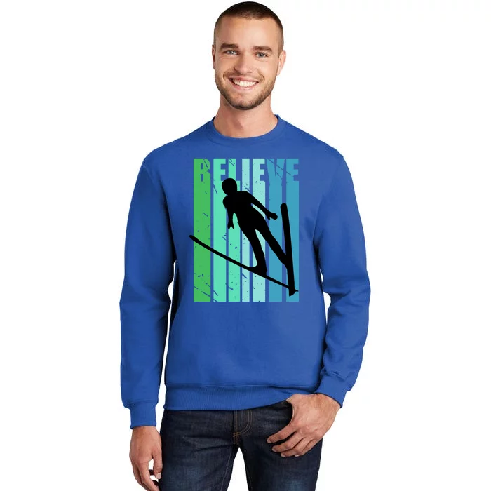 Retro Slalom Jump Jumping Ski Downhill Female Gift Sweatshirt