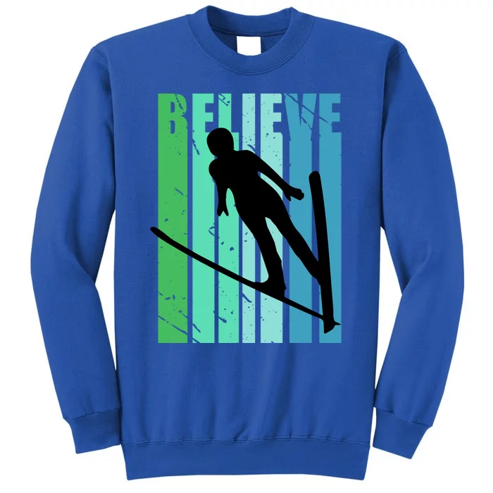 Retro Slalom Jump Jumping Ski Downhill Female Gift Sweatshirt