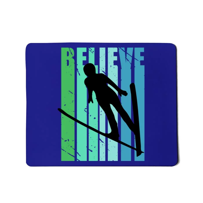 Retro Slalom Jump Jumping Ski Downhill Female Gift Mousepad