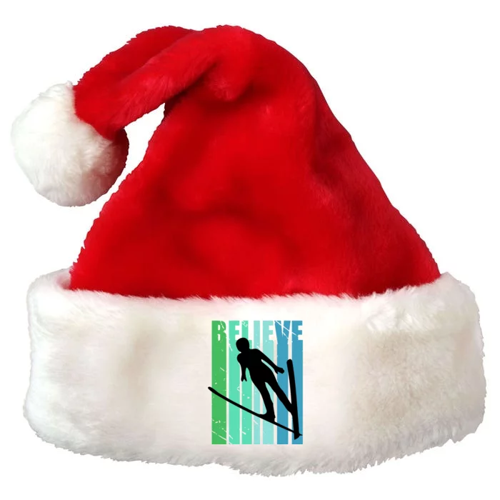 Retro Slalom Jump Jumping Ski Downhill Female Gift Premium Christmas Santa Hat