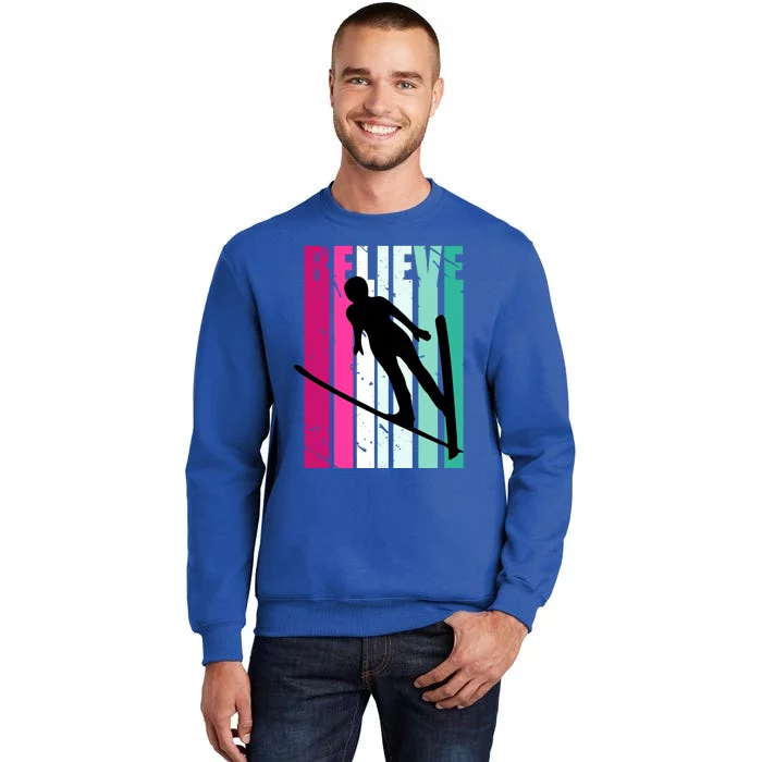 Retro Slalom Jump Jumping Ski Downhill Female Gift Sweatshirt