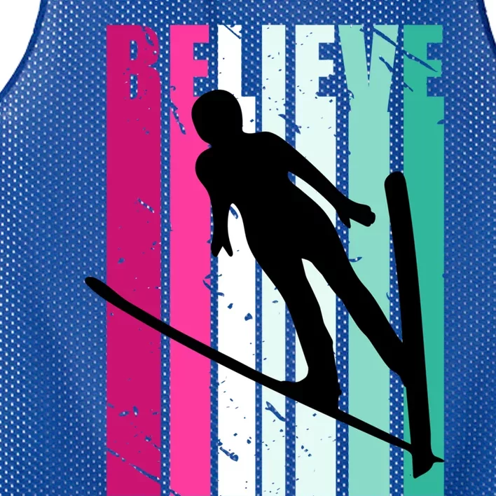 Retro Slalom Jump Jumping Ski Downhill Female Gift Mesh Reversible Basketball Jersey Tank