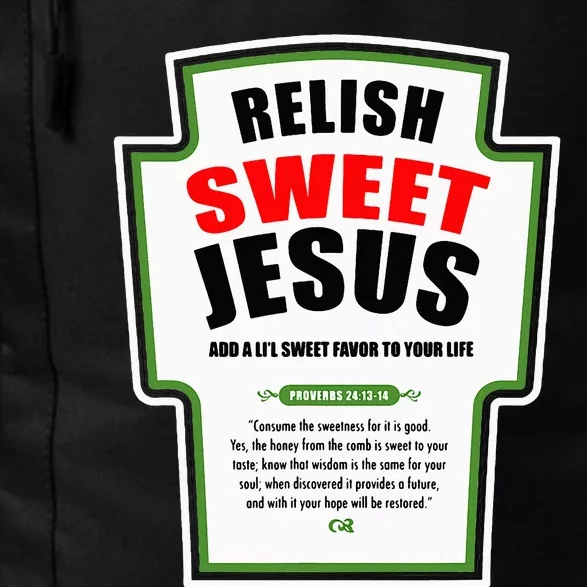 Relish Sweet Jesus Funny Christian Condiments for Christ Daily Commute Backpack