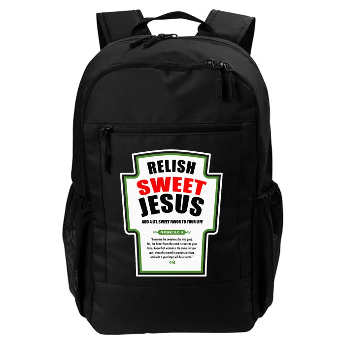 Relish Sweet Jesus Funny Christian Condiments for Christ Daily Commute Backpack