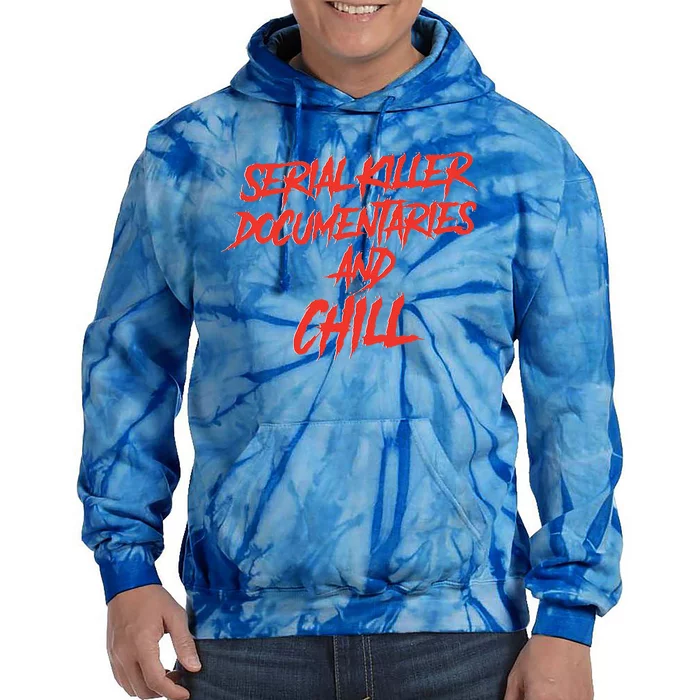 Retro Serial Killer Documentaries & Chill Halloween Tie Dye Hoodie