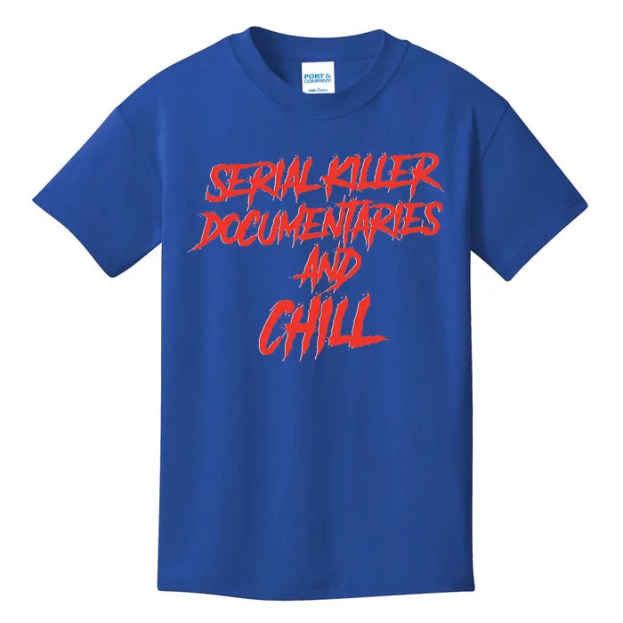 Retro Serial Killer Documentaries & Chill Halloween Kids T-Shirt