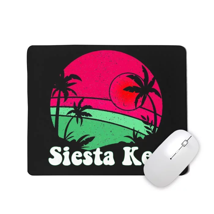 Retro Siesta Key Beach Design Siesta Key Illustration Mousepad