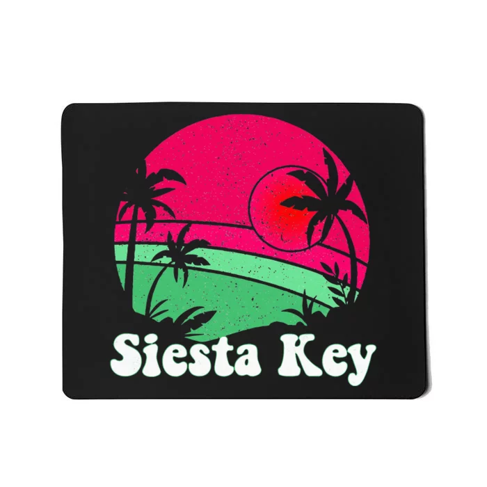 Retro Siesta Key Beach Design Siesta Key Illustration Mousepad