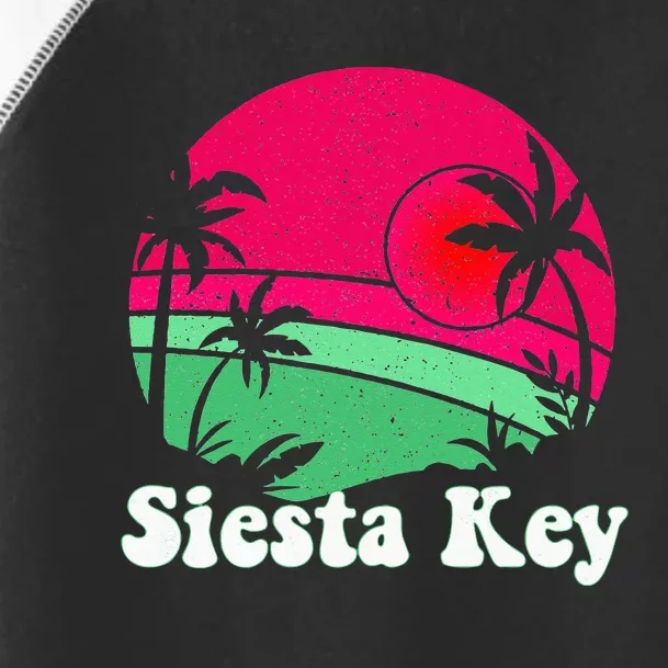 Retro Siesta Key Beach Design Siesta Key Illustration Toddler Fine Jersey T-Shirt