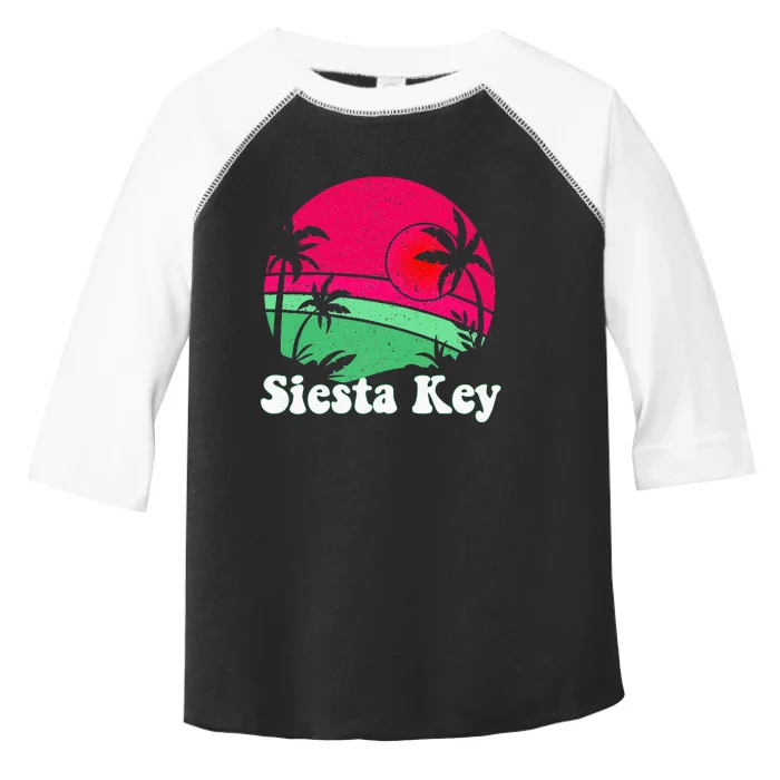 Retro Siesta Key Beach Design Siesta Key Illustration Toddler Fine Jersey T-Shirt