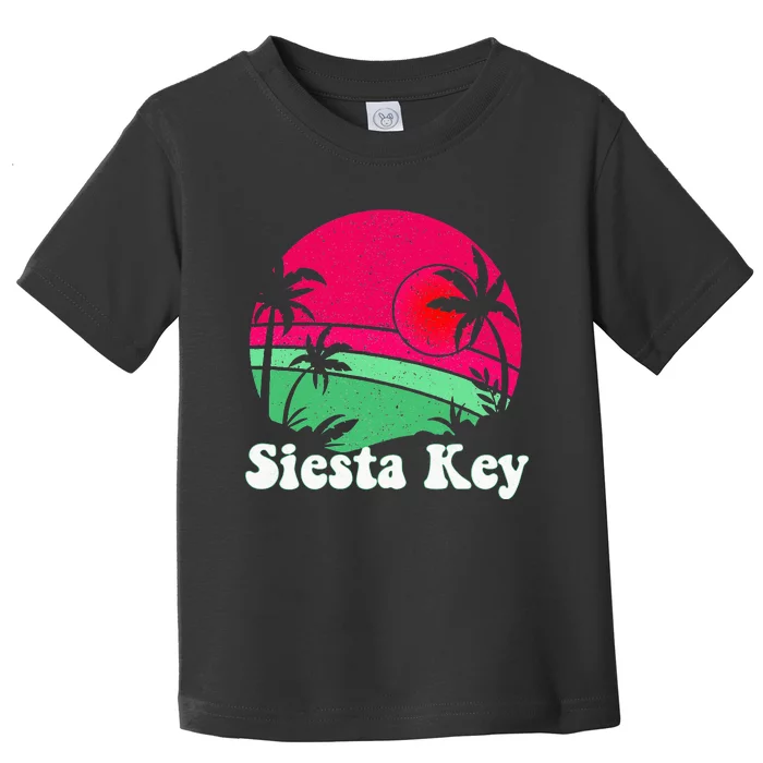 Retro Siesta Key Beach Design Siesta Key Illustration Toddler T-Shirt