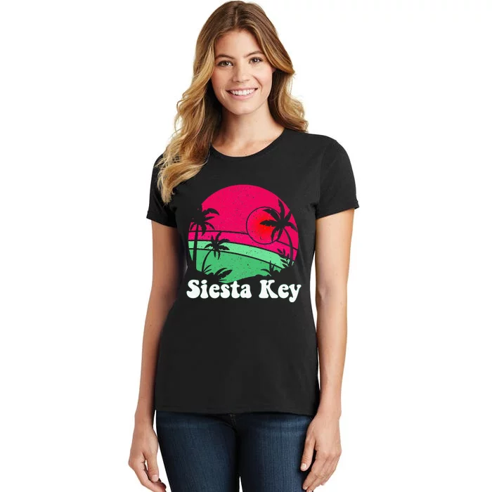 Retro Siesta Key Beach Design Siesta Key Illustration Women's T-Shirt