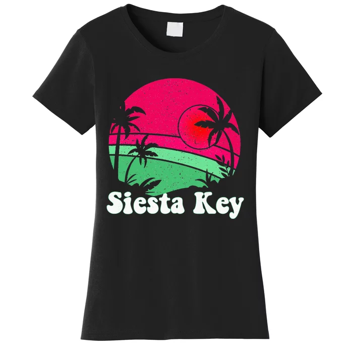 Retro Siesta Key Beach Design Siesta Key Illustration Women's T-Shirt