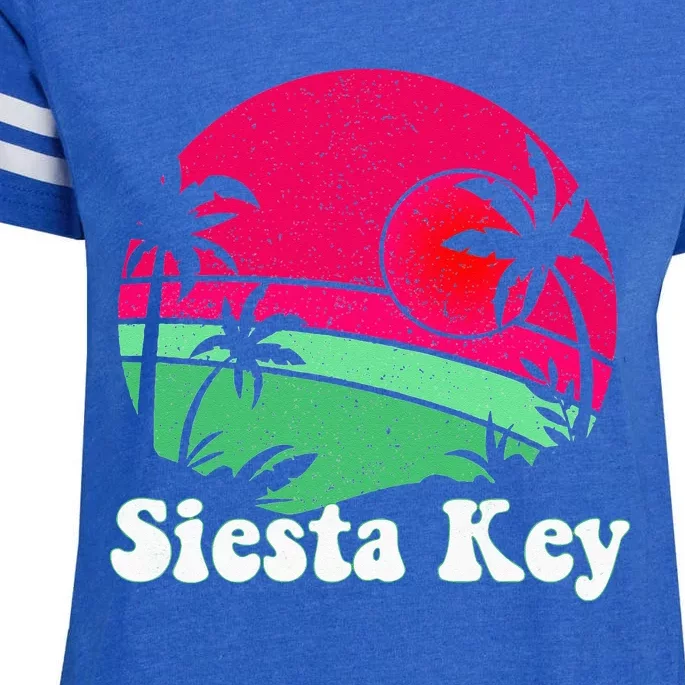 Retro Siesta Key Beach Design Siesta Key Illustration Enza Ladies Jersey Football T-Shirt