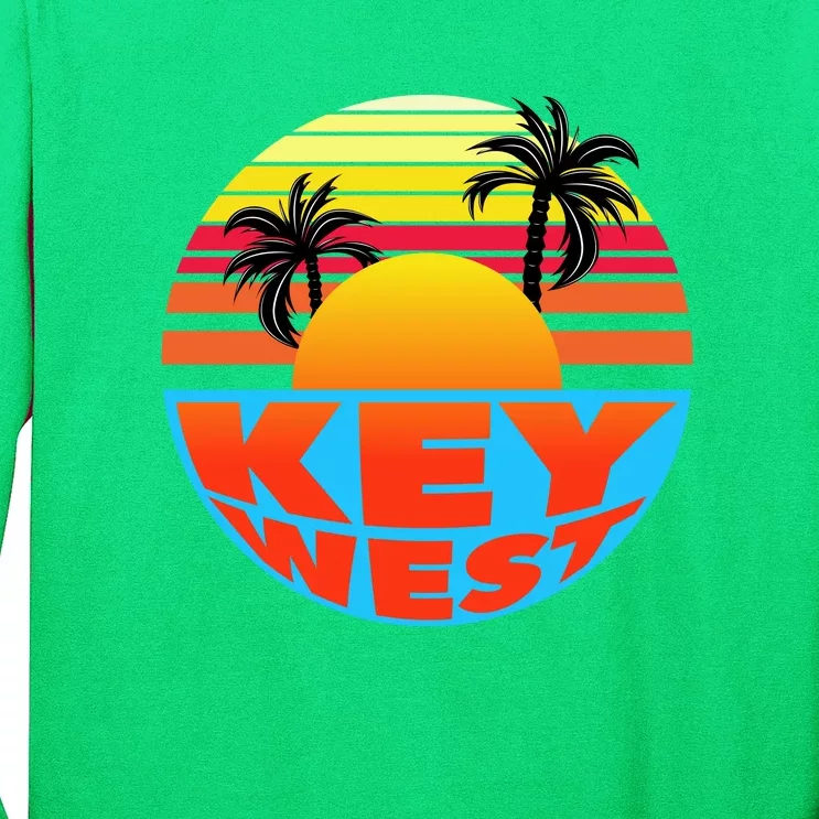 Retro Sunset Key West Florida Long Sleeve Shirt