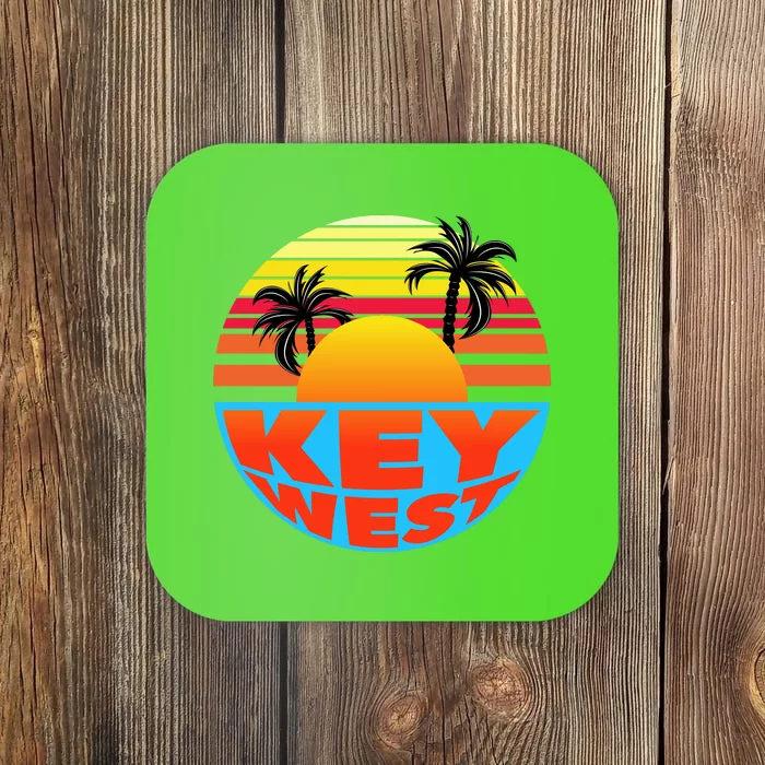 Retro Sunset Key West Florida Coaster