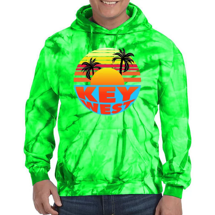 Retro Sunset Key West Florida Tie Dye Hoodie