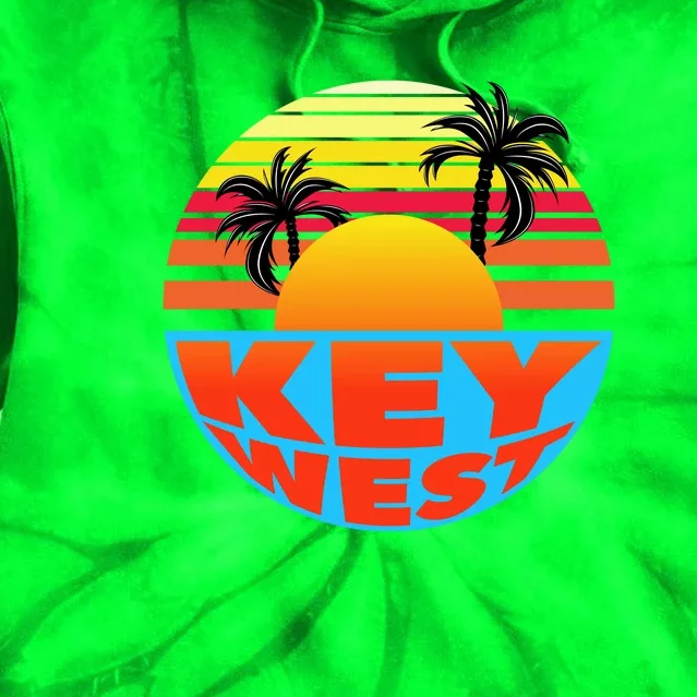 Retro Sunset Key West Florida Tie Dye Hoodie