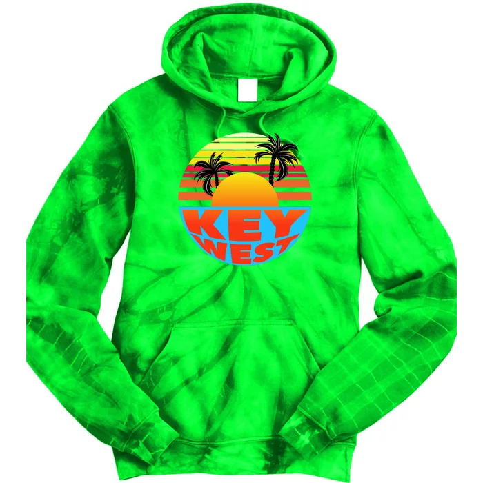 Retro Sunset Key West Florida Tie Dye Hoodie