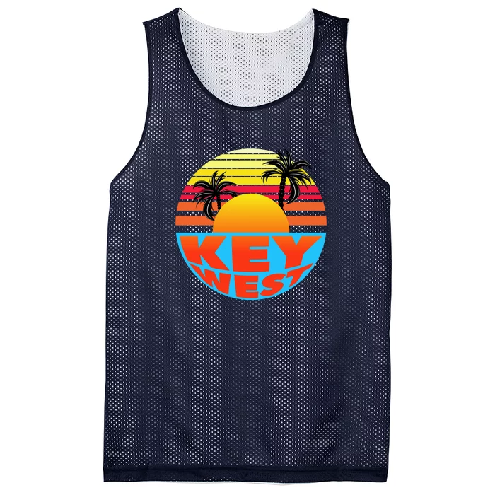 Retro Sunset Key West Florida Mesh Reversible Basketball Jersey Tank